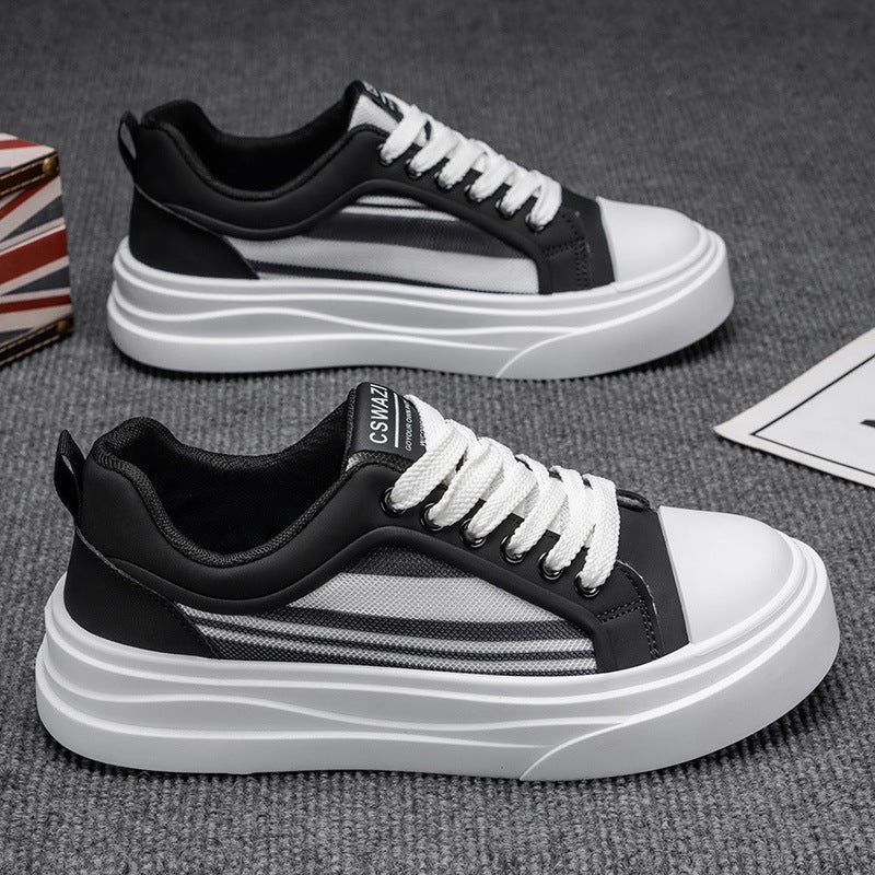 Damen modische Plattform Sneakers mit atmungsaktiver Oberflächenstruktur Drune