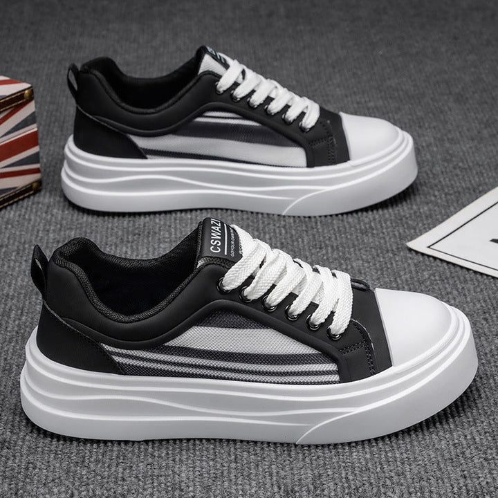 Damen modische Plattform Sneakers mit atmungsaktiver Oberflächenstruktur Drune