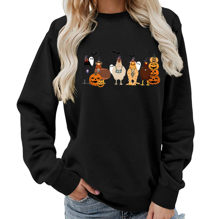 Damen Sweatshirt mit fröhlichem Halloween-Motiv Drune