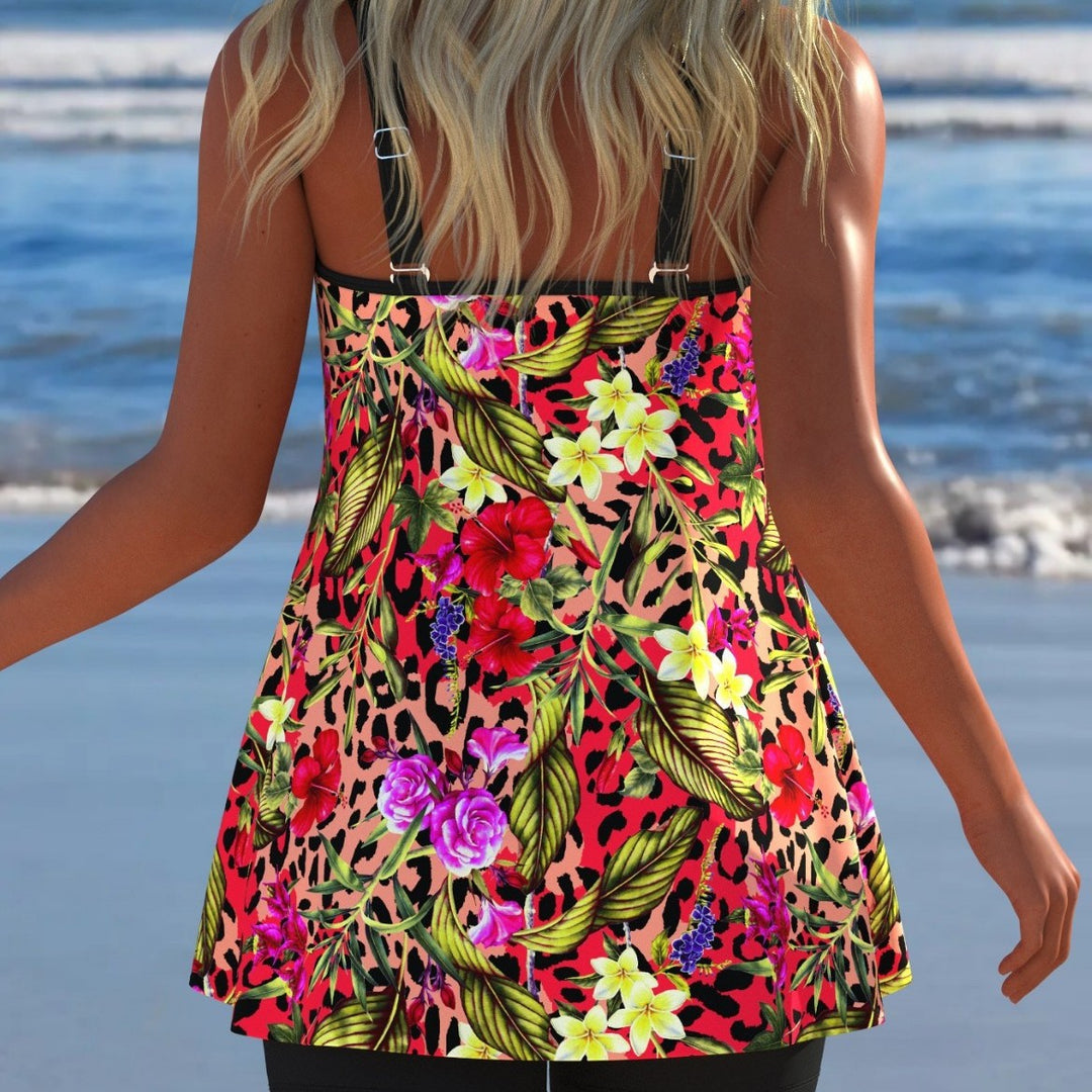 Damen Schwimmanzug mit modischem A-Linien-Schnitt und floralem Design Drune