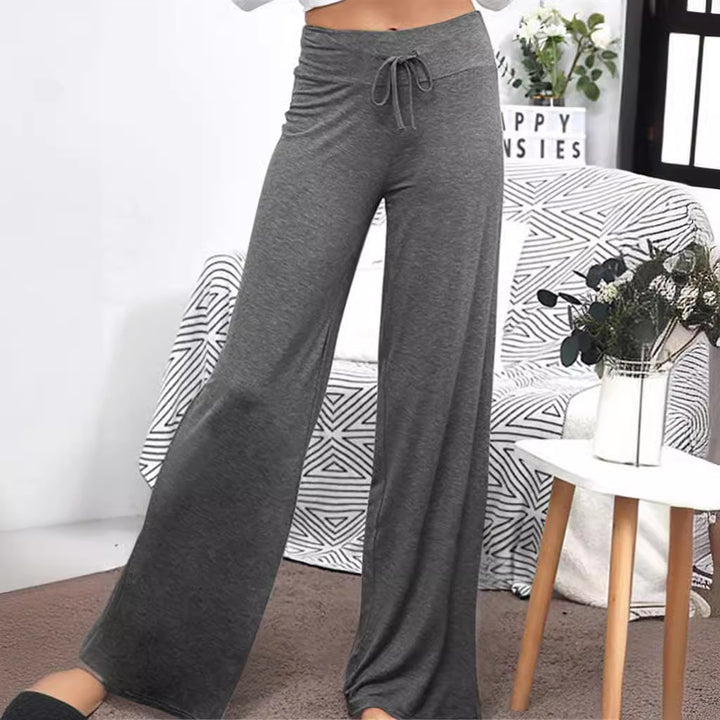 Damen Weite Freizeithose mit elastischem Bund und verstellbarem Kordelzug Drune