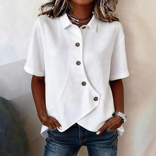 Damen Besonders gestaltete Bluse mit einzigartigem Knopfdetail Drune