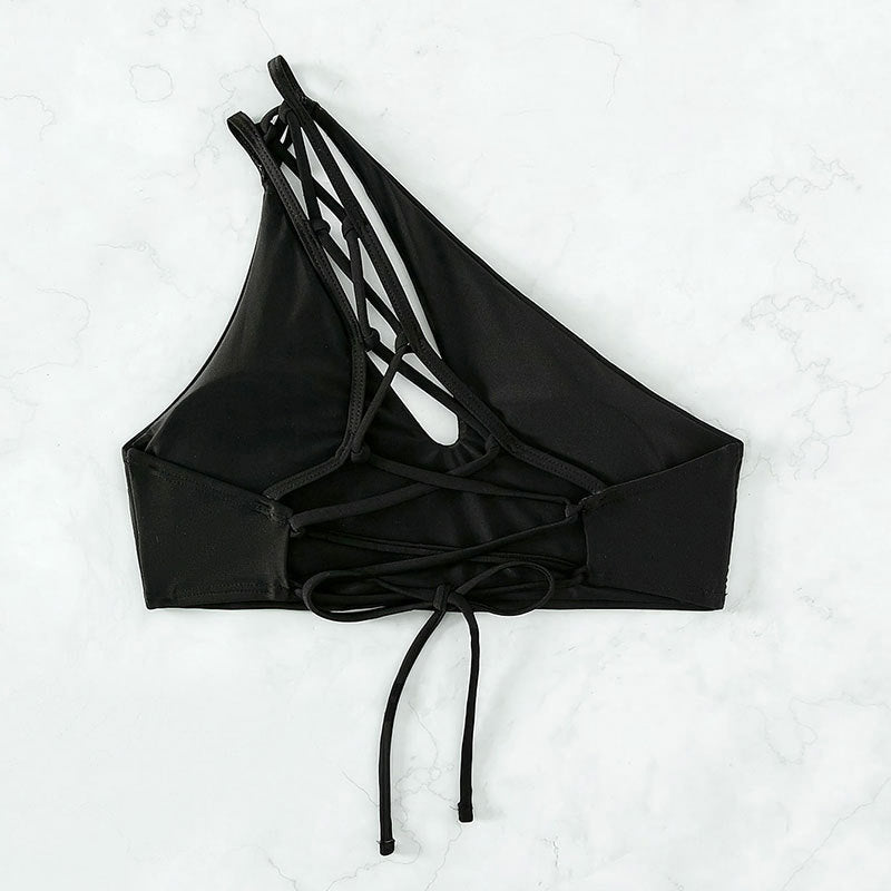 Damen Einseitiger Bikini-Top mit kreativem Schnitt Drune