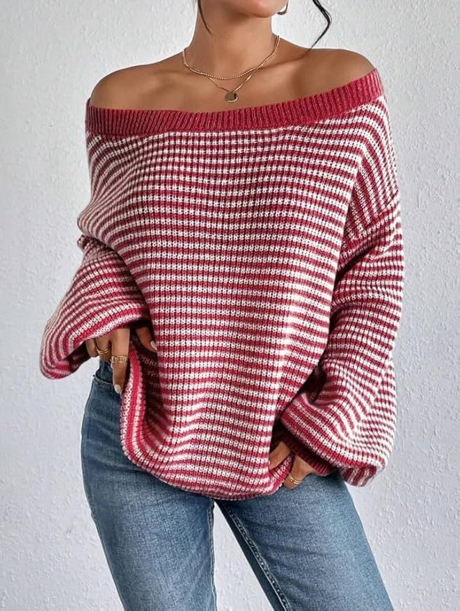 Damen Grobstrickpullover mit lässigem Rundhalsausschnitt und großzügigen Ärmelabschlüssen Drune