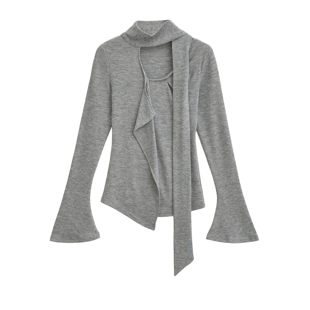 Damen modische Wickeljacke mit Schalkragen Drune