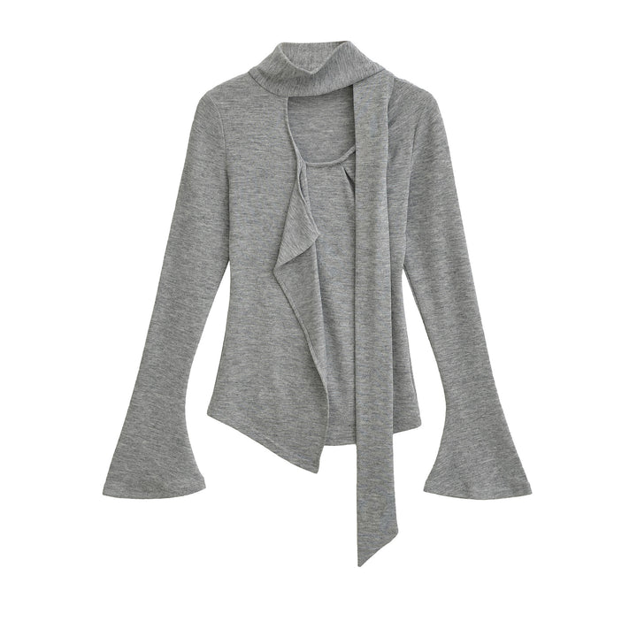 Damen modische Wickeljacke mit Schalkragen Drune