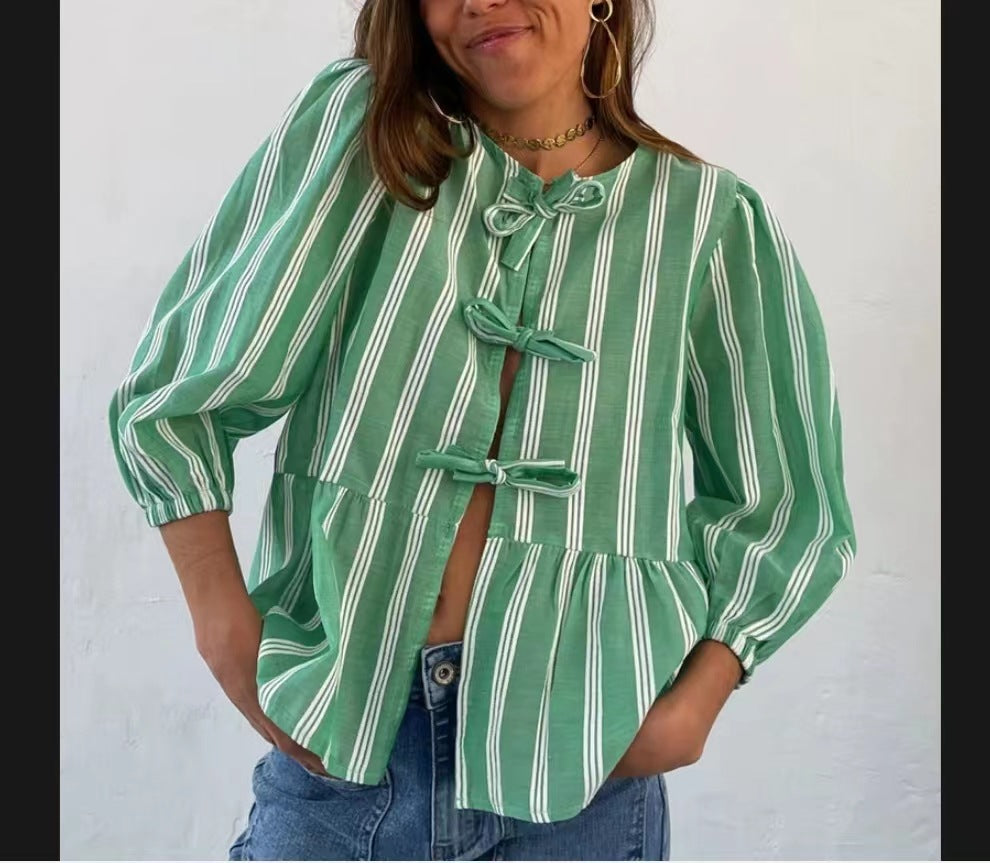 Damen Bluse mit Rüschendetails und raffinierter Knopföffnung Drune