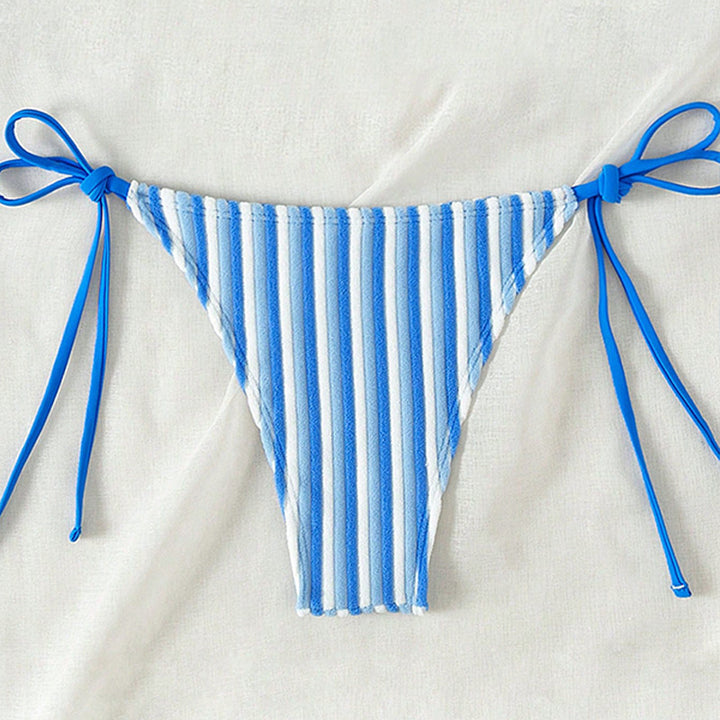 Damen Bikinislip mit verstellbaren Trägern und gestreiftem Design Drune