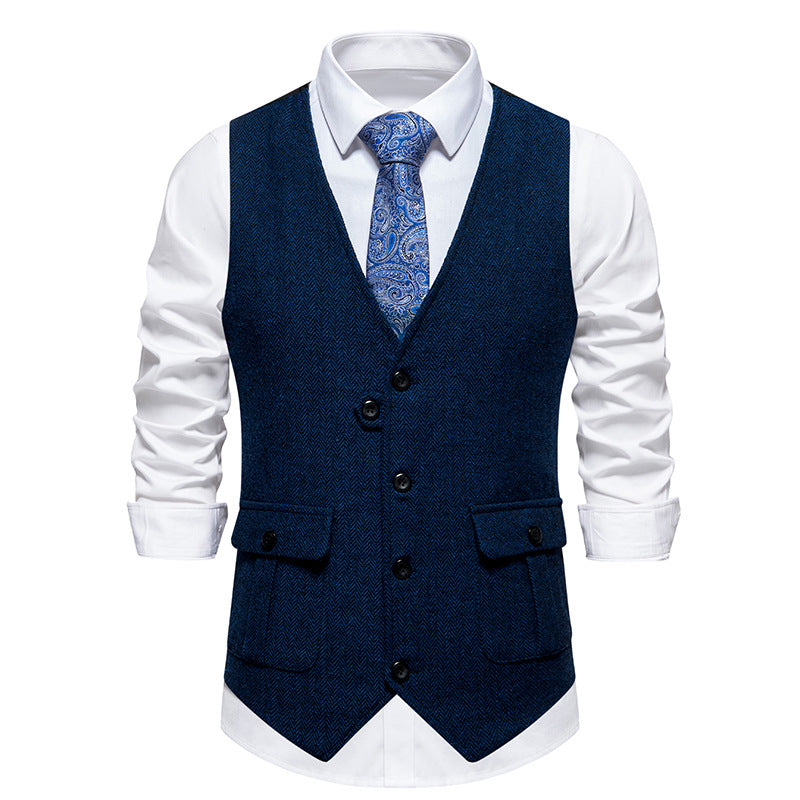 Herren elegante Weste im strukturierten Hahnentrittdesign Drune