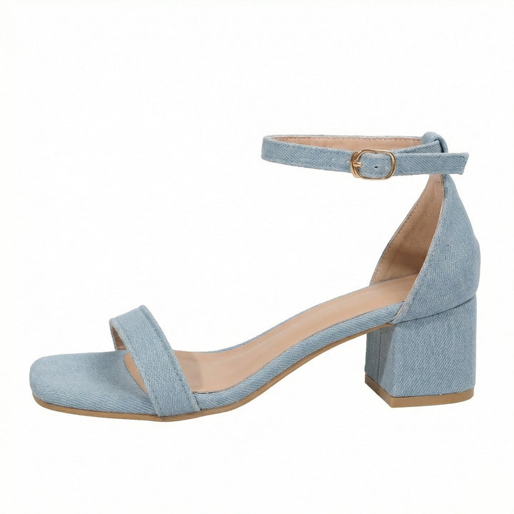 Damen Riemchen-Sandalen mit blockiertem Absatz und verstellbarem Knöchelriemen Drune