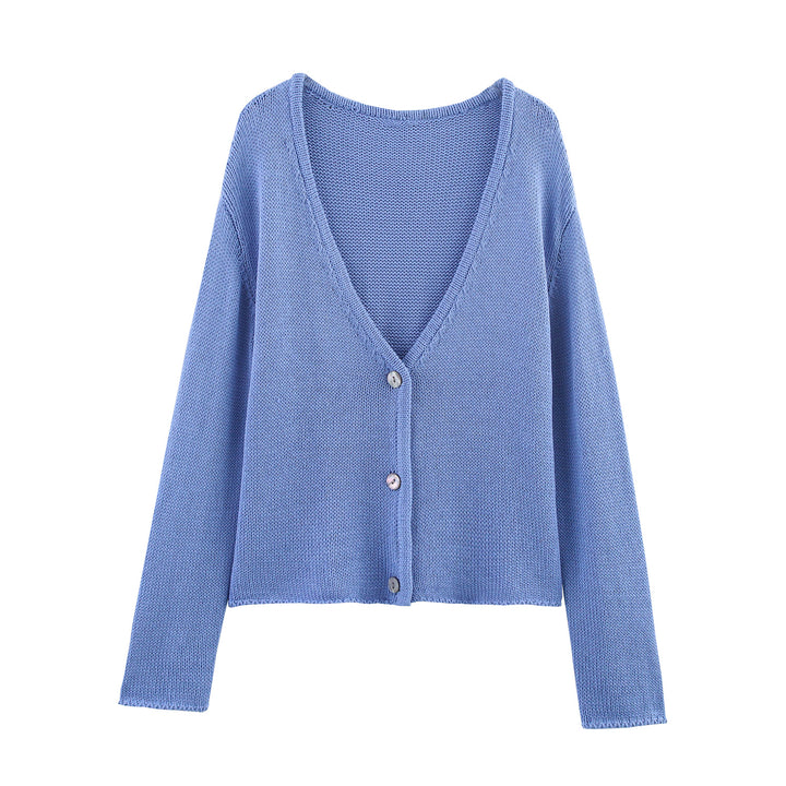 Damen Strickjacke mit V-Ausschnitt und elegantem Knopfverschluss Drune