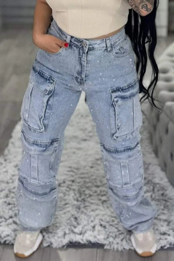 Femme Utility Cargo Jeans Drune