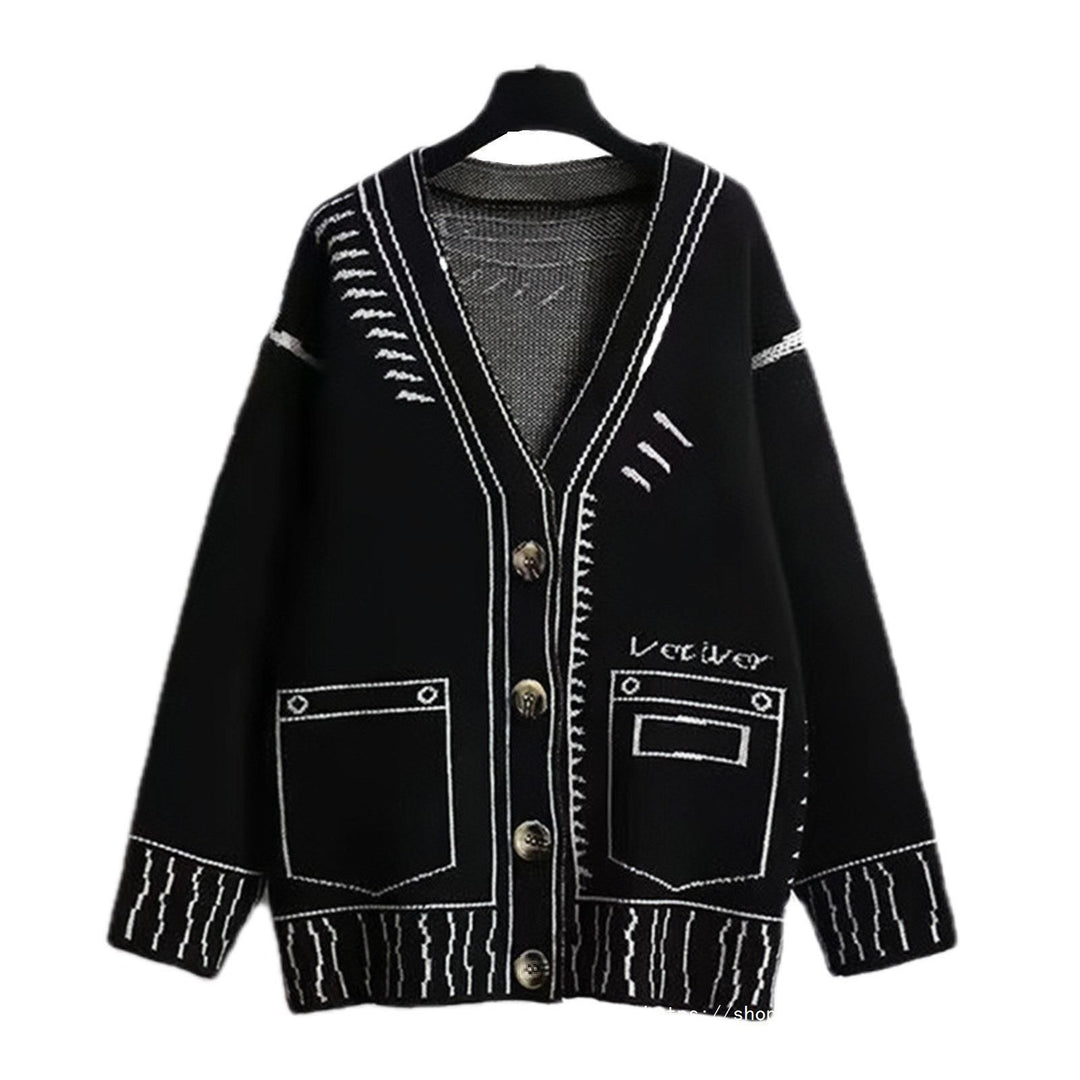 Damen Strickjacke mit kreativem Design und hochwertigen Knöpfen Drune