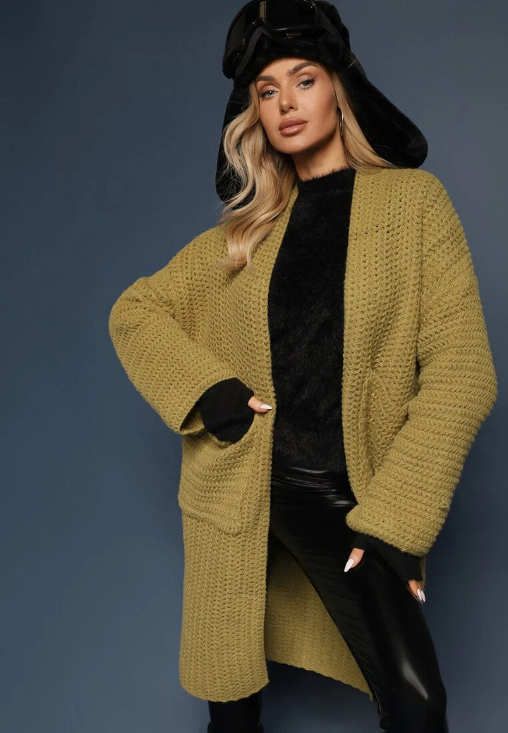 Damen Grobstrickjacke mit lässigem Schnitt und praktischen Taschen Drune