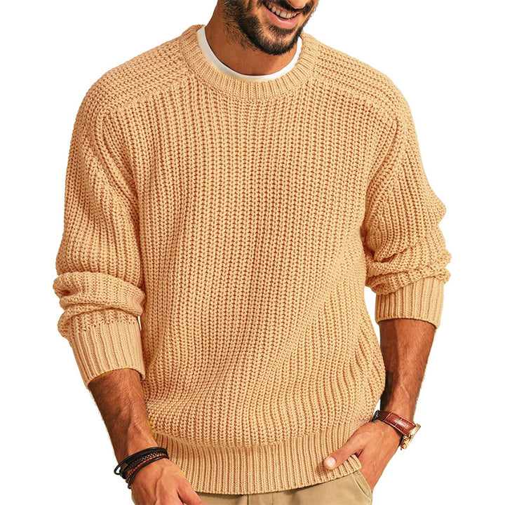 Herren lockerer Grobstrickpullover mit Raglanärmeln Drune