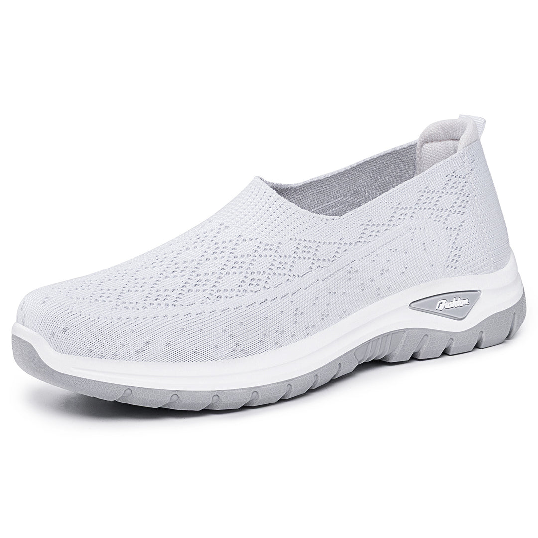 Damen nan gestrickter Slip-On Komfortwalker mit Memory-Fußbett, elastischem Sockeneinstieg und rutschfester Profilsohle Drune