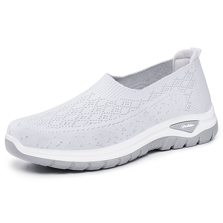 Damen nan gestrickter Slip-On Komfortwalker mit Memory-Fußbett, elastischem Sockeneinstieg und rutschfester Profilsohle Drune