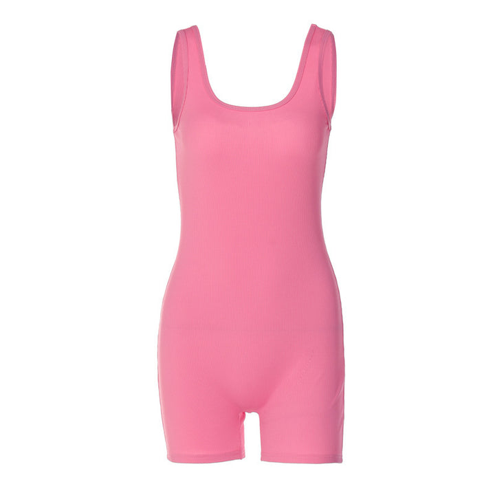 Damen figurbetontes Minikleid-Einteiler mit breiten Trägern und aufregendem Rückenausschnitt Drune
