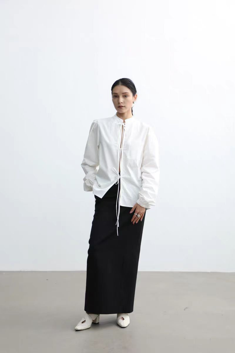 Damen Verspielte Bluse mit Rüschendetails und Kordelzug Drune