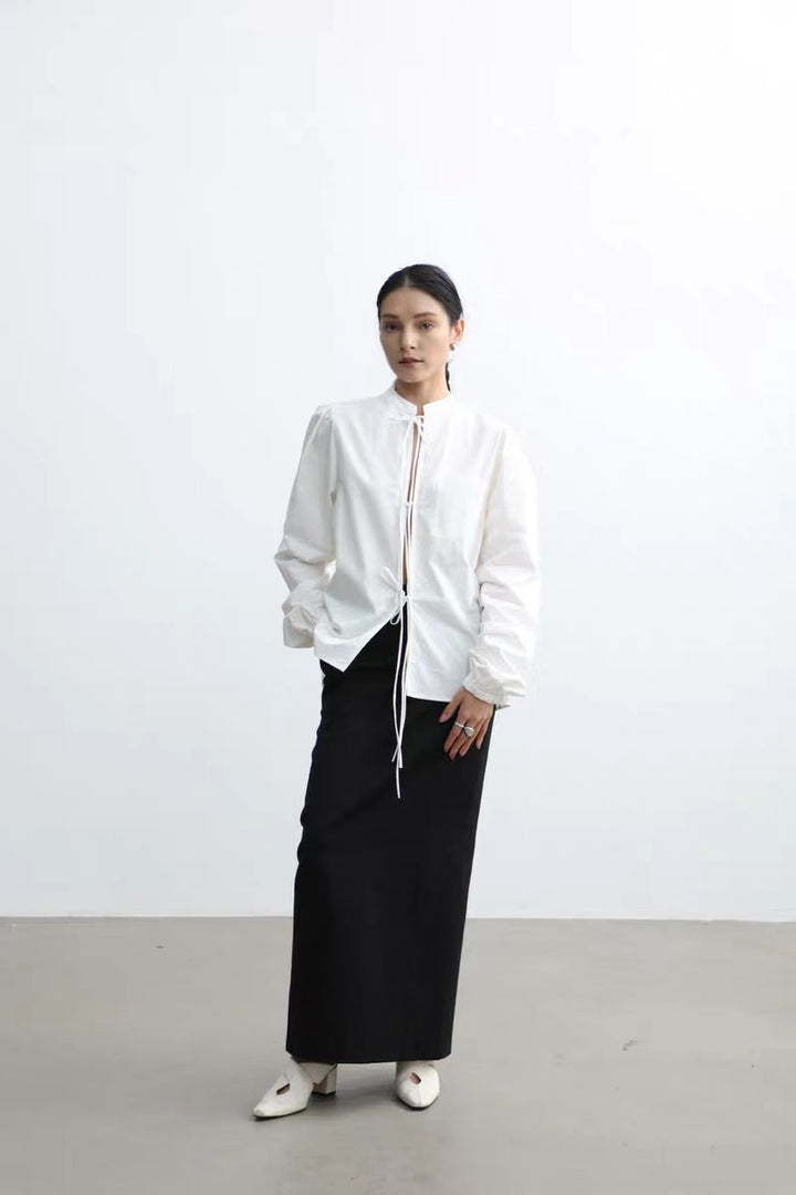 Damen Verspielte Bluse mit Rüschendetails und Kordelzug Drune