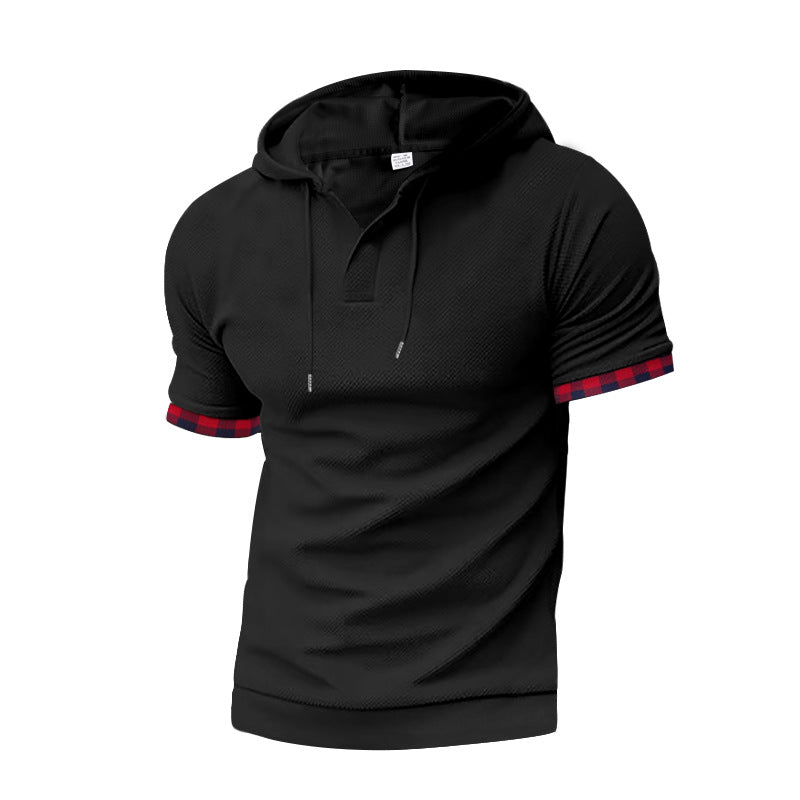 Herren modisches Sportensemble mit kurzer Hose und Kapuzenoberteil Drune