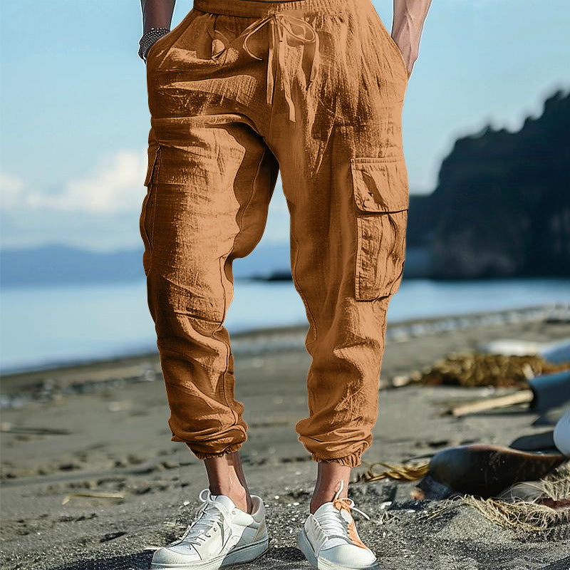 Herren nan lässige Cargo-Jogginghose mit elastischem Bund und großzügigen Seitentaschen Drune