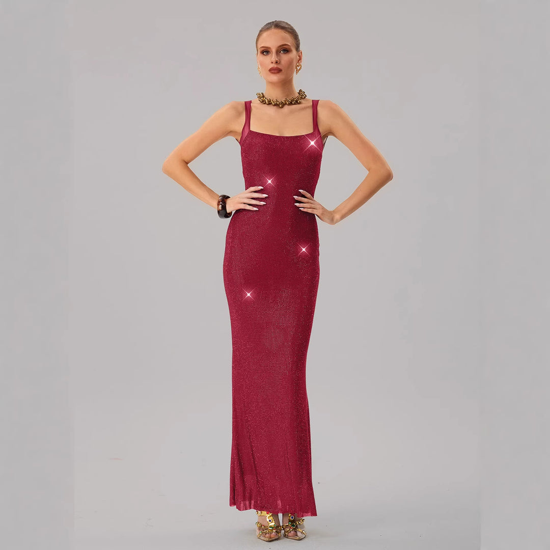 Damen Glamouröses Abendkleid mit funkelnden Pailletten und taillierter Silhouette Drune