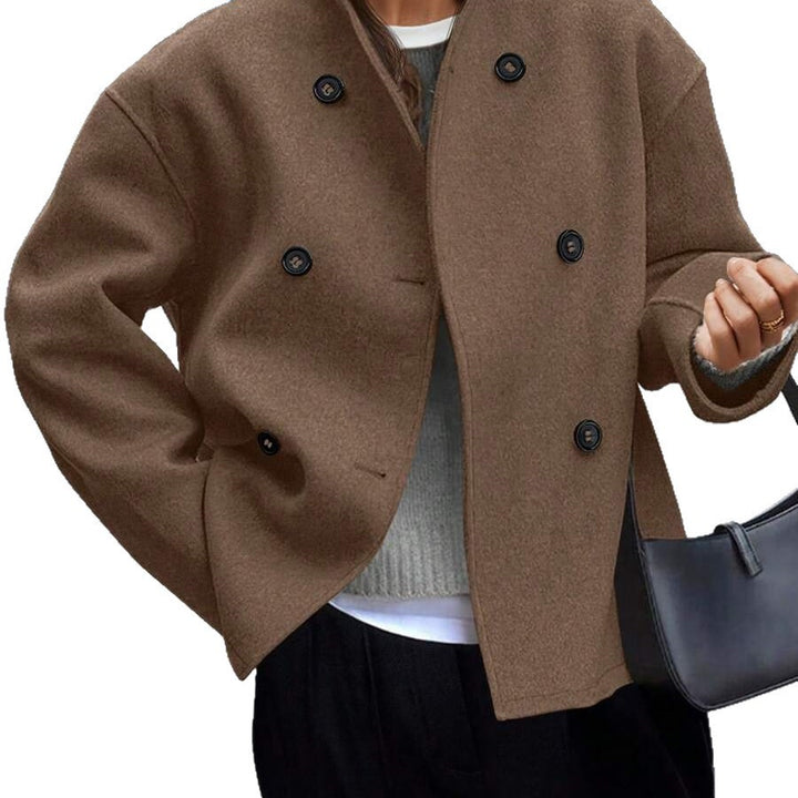 Damen Wolljacke mit doppelter Knopfleiste und weitem Schnitt Drune