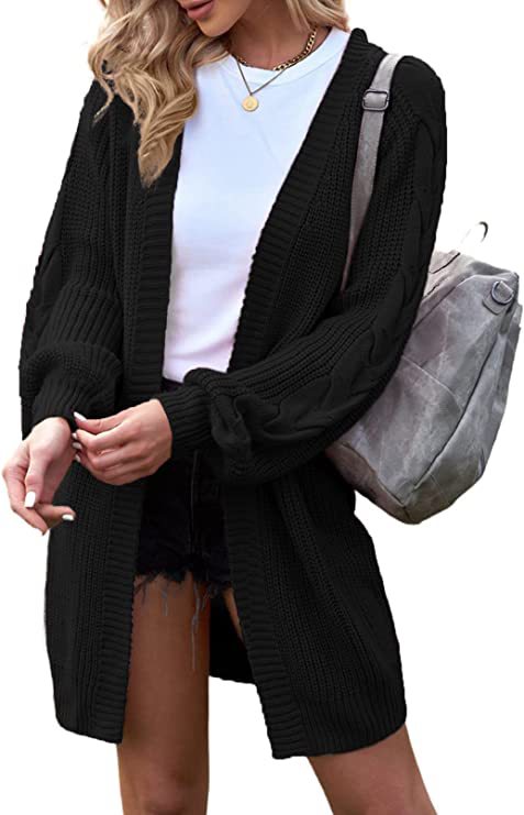 Damen Grobstrick-Cardigan mit lässigem Schnitt und modischen Zopfmuster Drune