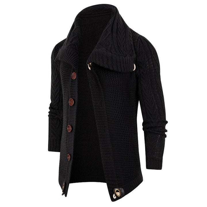 Herren Grobstrick Strickjacke mit umschlagbarem Halsausschnitt Drune