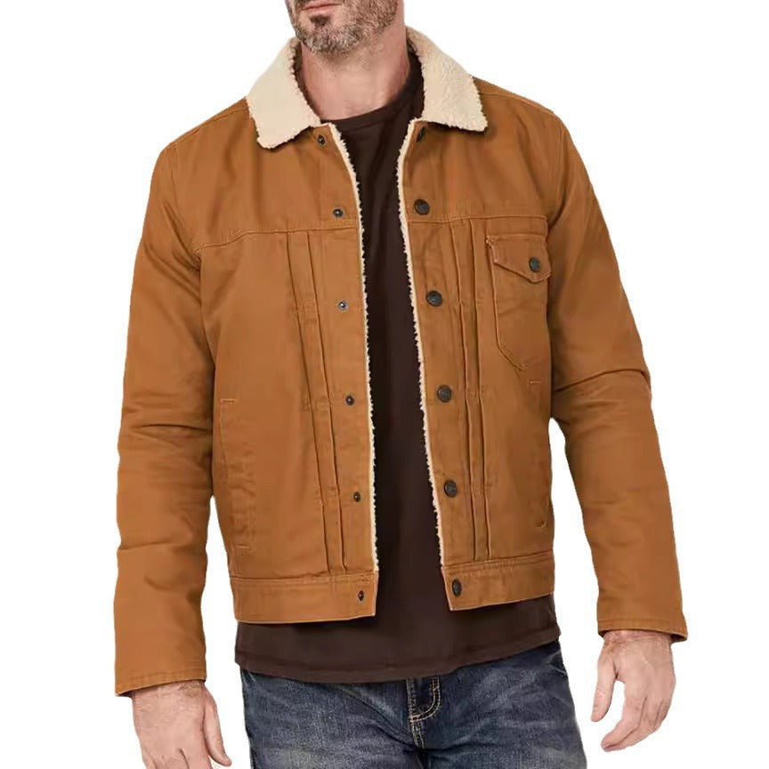 Herren Freizeitjacke mit innenliegendem Kunstfellkragen Drune