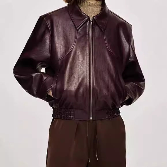 Damen Kunstlederjacke mit auffälliger Schnittführung Drune