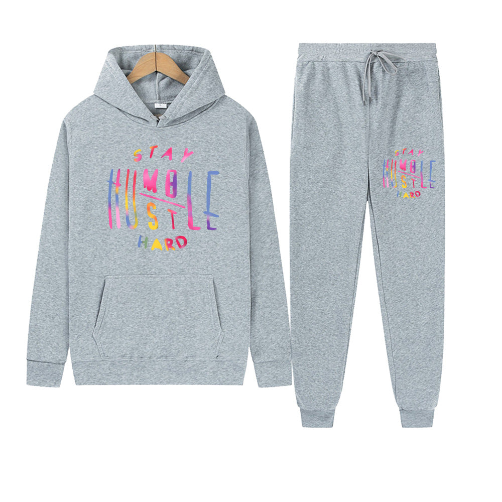 Damen Sportliches Hoodie- und Jogginghose-Set mit motivierendem Aufdruck Drune