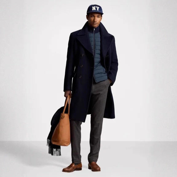 Herren Eleganter Wollmantel mit modernem Schnitt und hochwertigen Details Drune