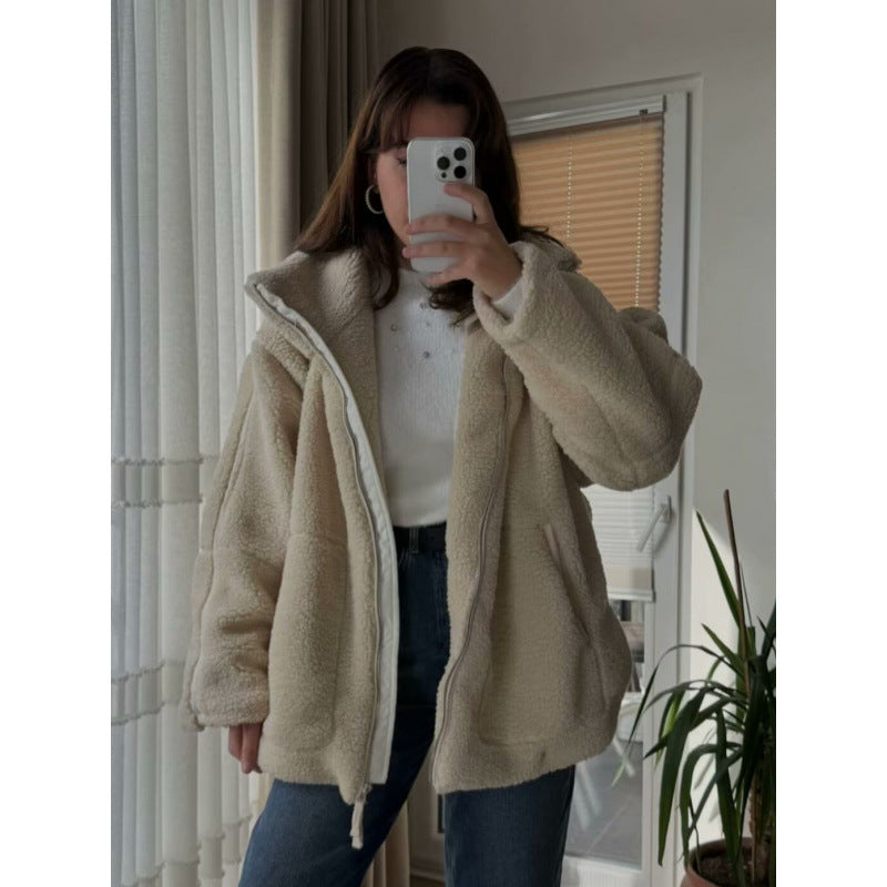 Damen kuschelige Fleecejacke Drune