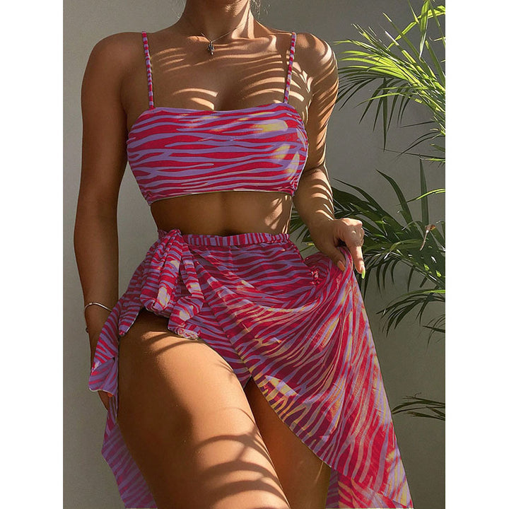 Damen Zweiteiliges Bikini-Set mit asymmetrischem Rock Drune
