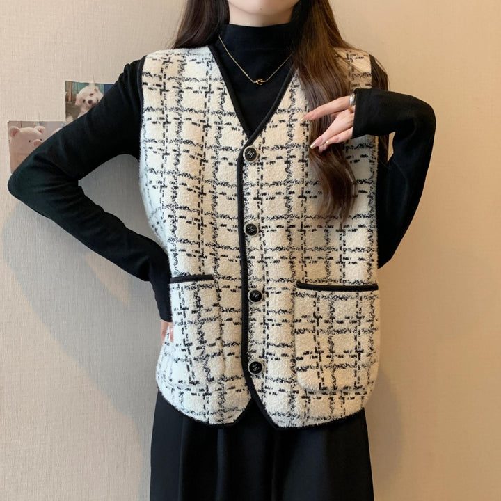 Damen modische Weste mit kontrastierenden Taschen Drune