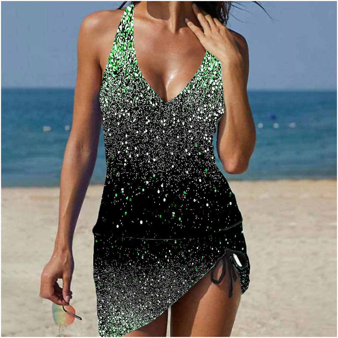Damen Tankini mit verstellbarem Bund und funkelndem Glitzerdetail Drune