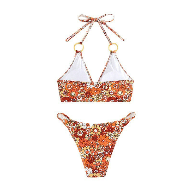 Damen Triangel-Bikini mit raffinierten Rüschendetails und zierlichen Schnüren Drune