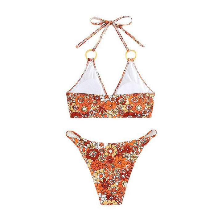 Damen Triangel-Bikini mit raffinierten Rüschendetails und zierlichen Schnüren Drune