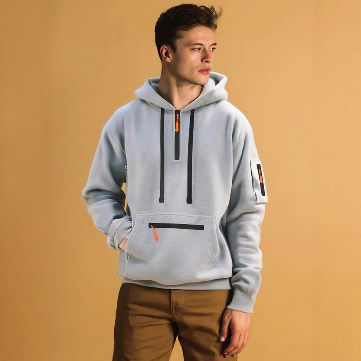 Herren sportlicher Hoodie mit praktischen Taschen und modischem Reißverschluss Drune