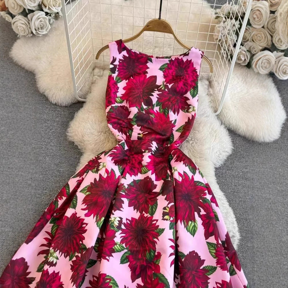 Damen Maxikleid mit floralen Applikationen und tailliertem Schnitt Drune