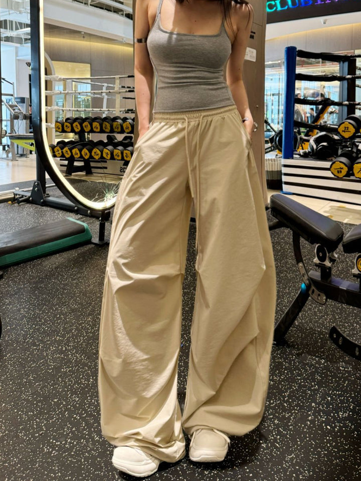 Damen weite Freizeithose mit elastischem Bund und praktischen Seitentaschen Drune