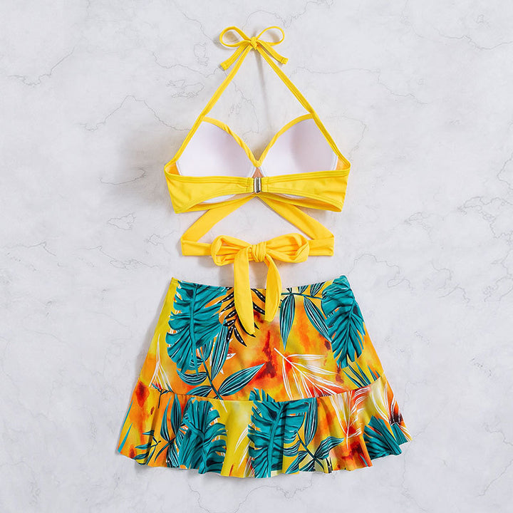 Damen Bikini-Set mit Rüschenrock und verstellbaren Trägern Drune