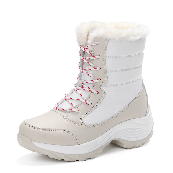 Damen Warme Winterstiefel mit Fleece-Futter und rutschfester Sohle Drune