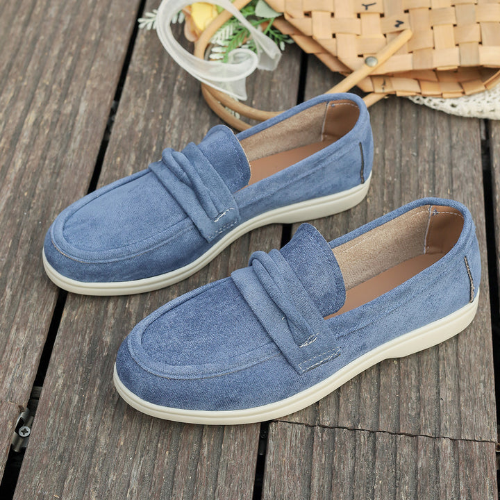 Damen nan elegante Wildlederoptik-Loafer mit gepolstertem Komfortfußbett Drune
