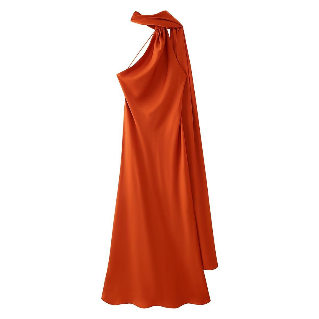 Femme Halter Neck Maxi Kleid mit seitlichem Schlitz Drune