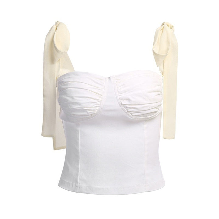 Damen Blusenoberteil mit raffinierten Trägern und eleganter Raffung Drune