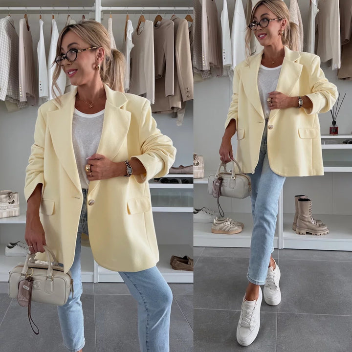 Damen Oversized Blazer mit Extravaganter Schnittführung Drune