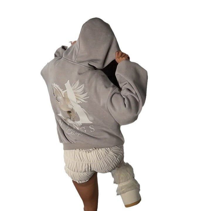 Damen Kapuzenpullover mit kreativem Pegasus-Design Drune